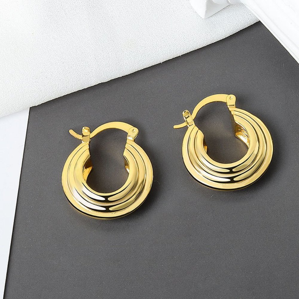 *NEW 925 Sterling Silver Textured Hoop Earrings C - Picture 6 of 7